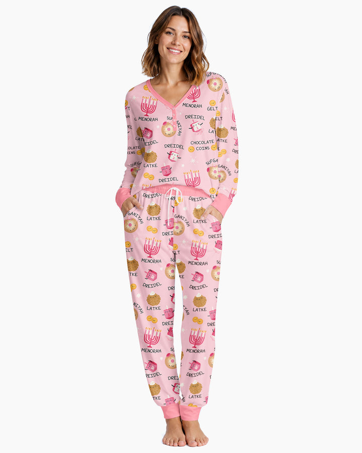 Family Hanukkah Matching Bamboo Women Pajama Set