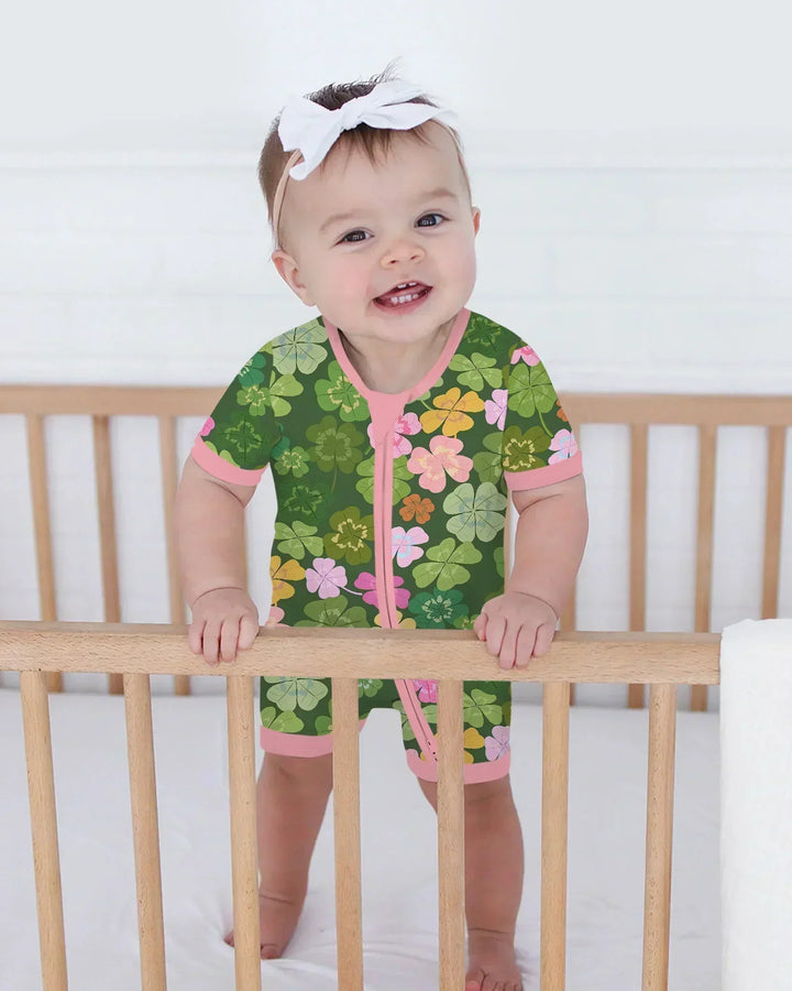 Lucky 4 Leaf Clover Bamboo Shorty Zippy