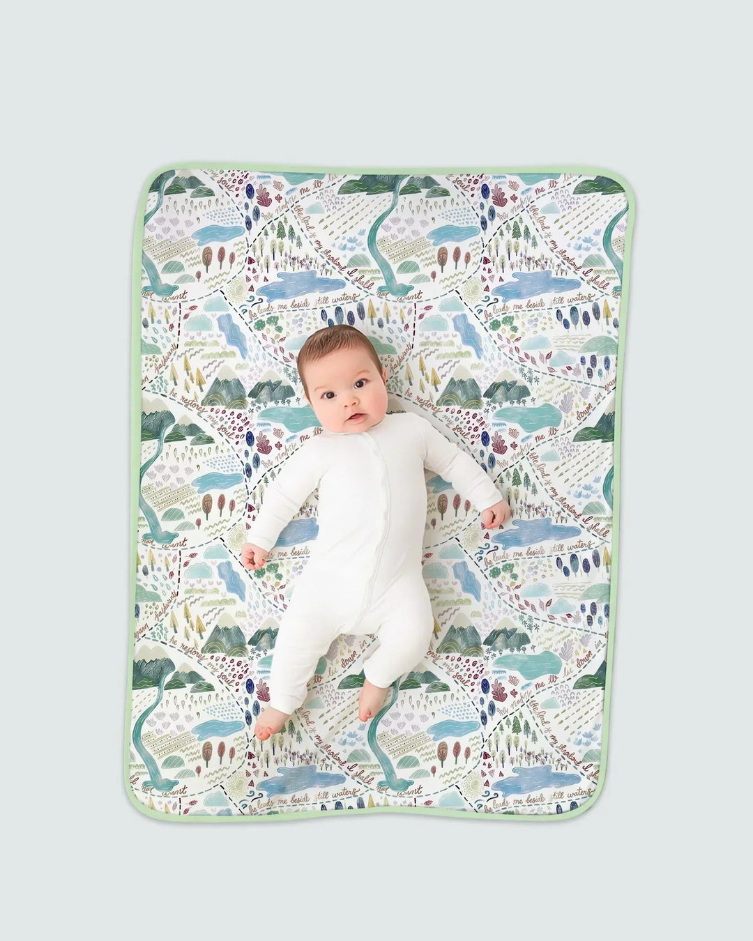 Whimsical Psalms 23 Map Bamboo Blanket