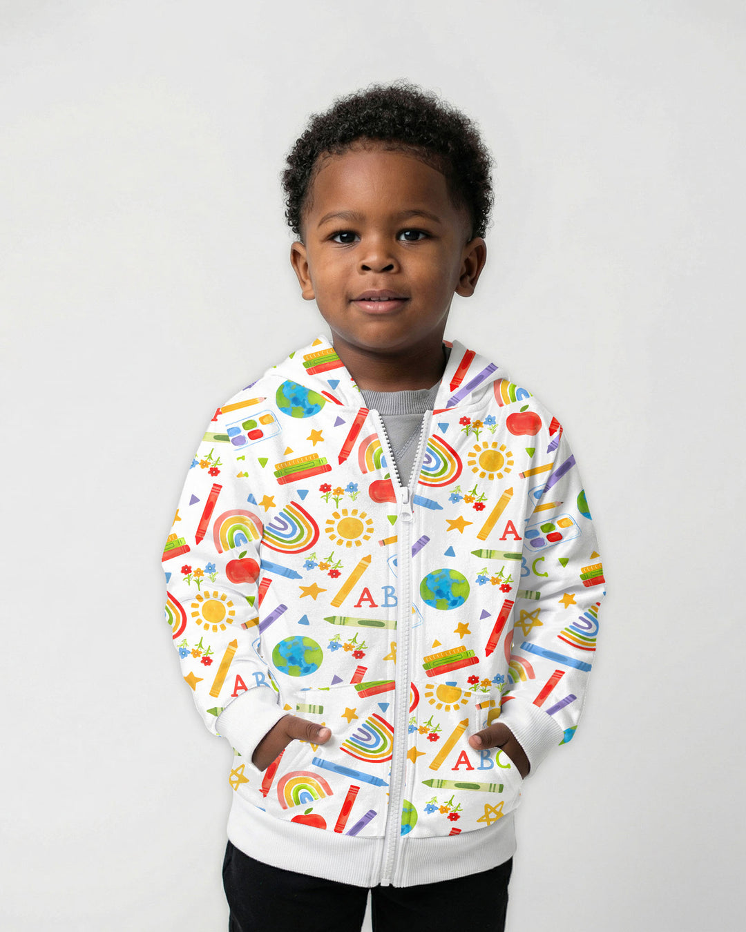 School Scribbles Bamboo Zip Hoodie