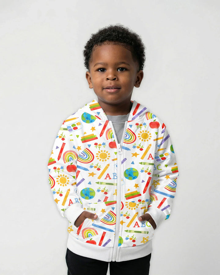 School Scribbles Bamboo Zip Hoodie