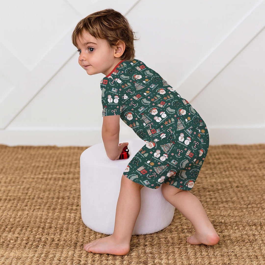 Christmas Things Bamboo Two Piece Short Sleeve Shorts Pajama Set