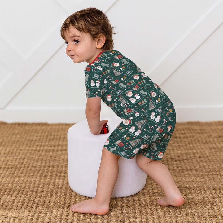 Christmas Things Bamboo Two Piece Short Sleeve Shorts Pajama Set