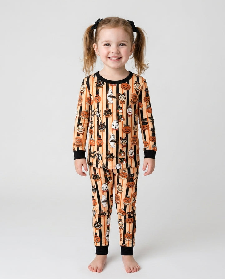 Vintage Halloween Bamboo Two Piece Long Sleeve Pajama Set