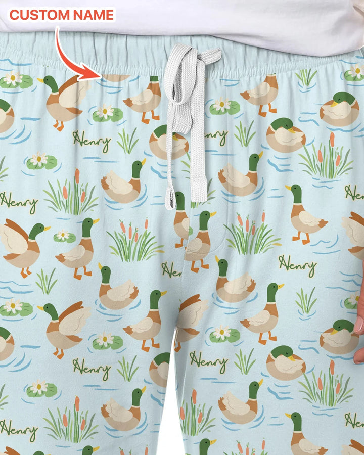 Personalized Mallard Duck Bamboo Men's Pajama Set