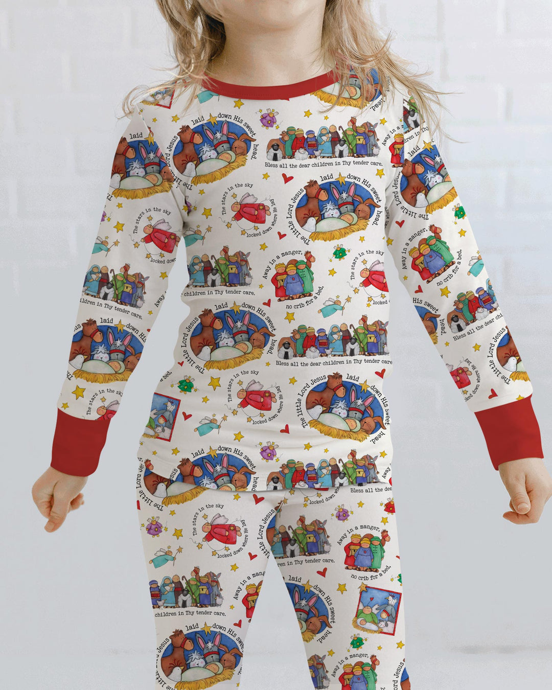 Away In A Manger Blessings Bamboo Two Piece Long Sleeve Pajama Set