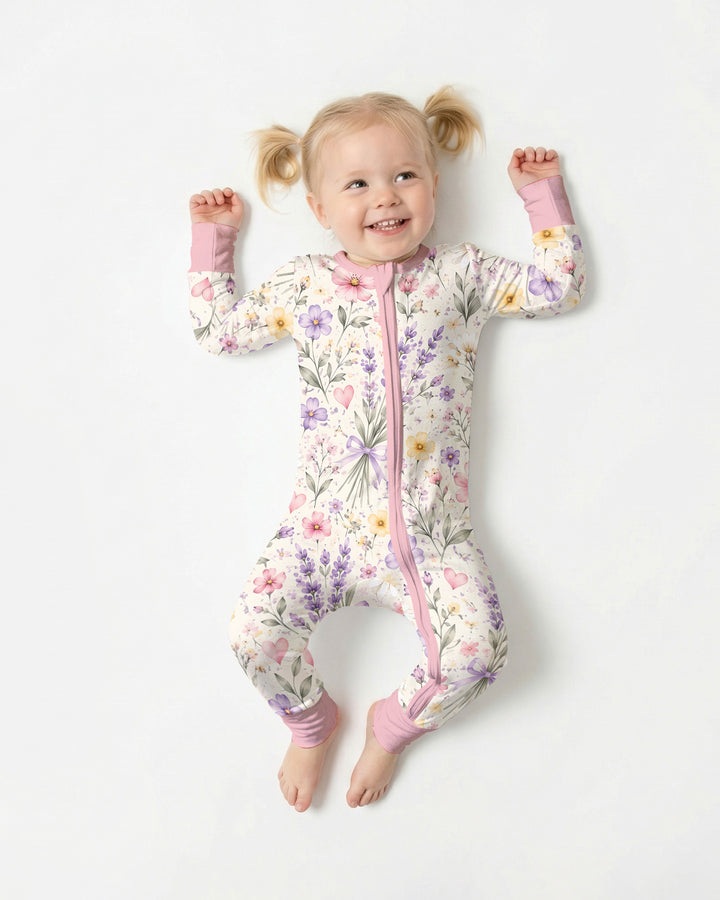 Lavender Wildflower Pastel Floral Bamboo Convertible Zippy