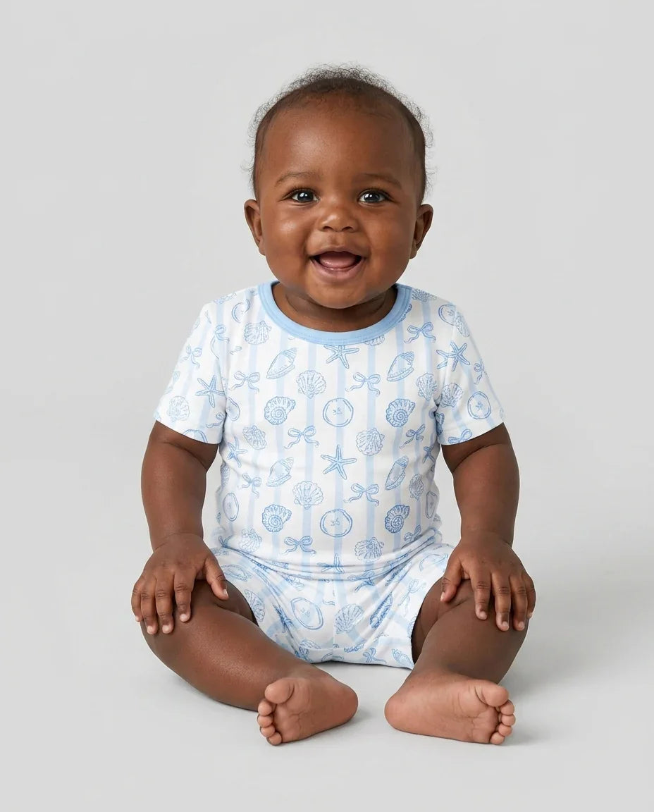 Coastal Keepsakes Family Matching Bamboo Two Piece Short Sleeve Shorts Pajama Set