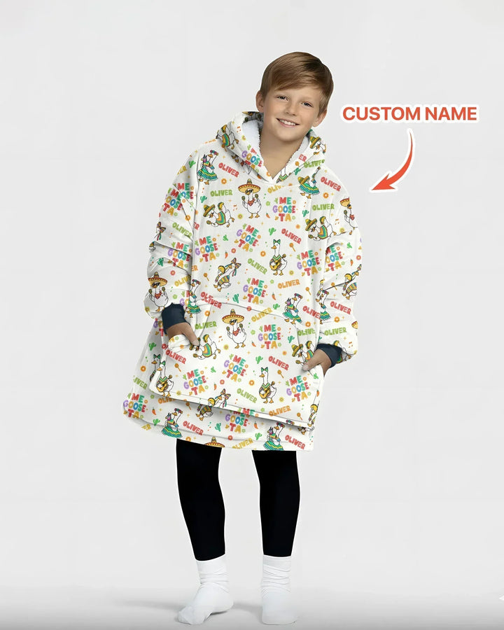 Custom name Me Goose-ta Bamboo Blanket Hoodie