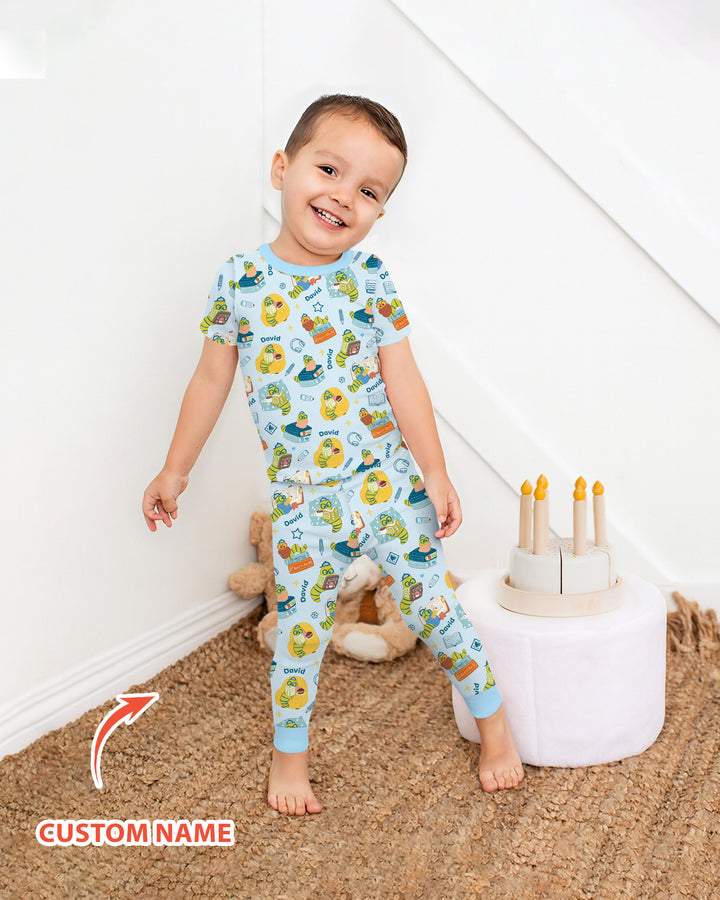 CUSTOM Template Bamboo Two Piece Short Sleeve Pyjamas Set