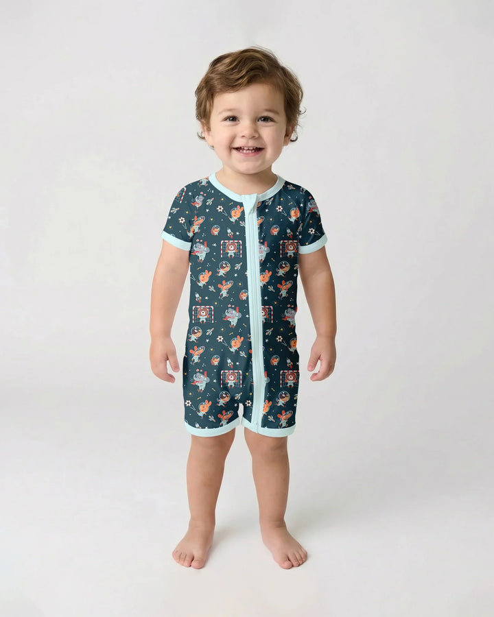 Space Soccer Bamboo Shorty Zippy