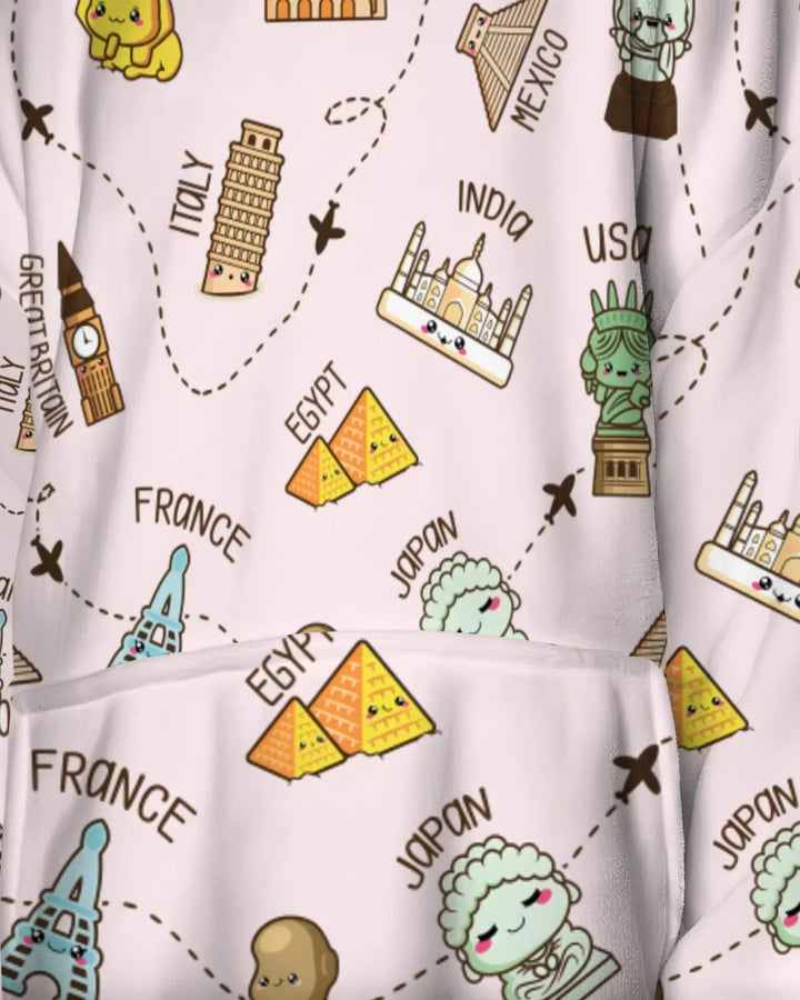 Kawaii World Tour Wearable Bamboo Blanket Hoodie