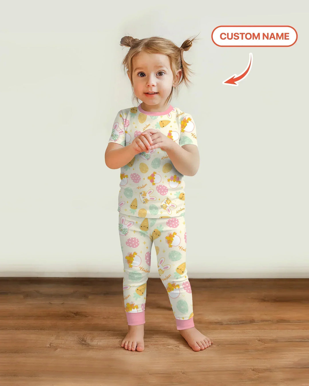 Retro Easter Bamboo Two Piece Short Sleeve Pajama Set