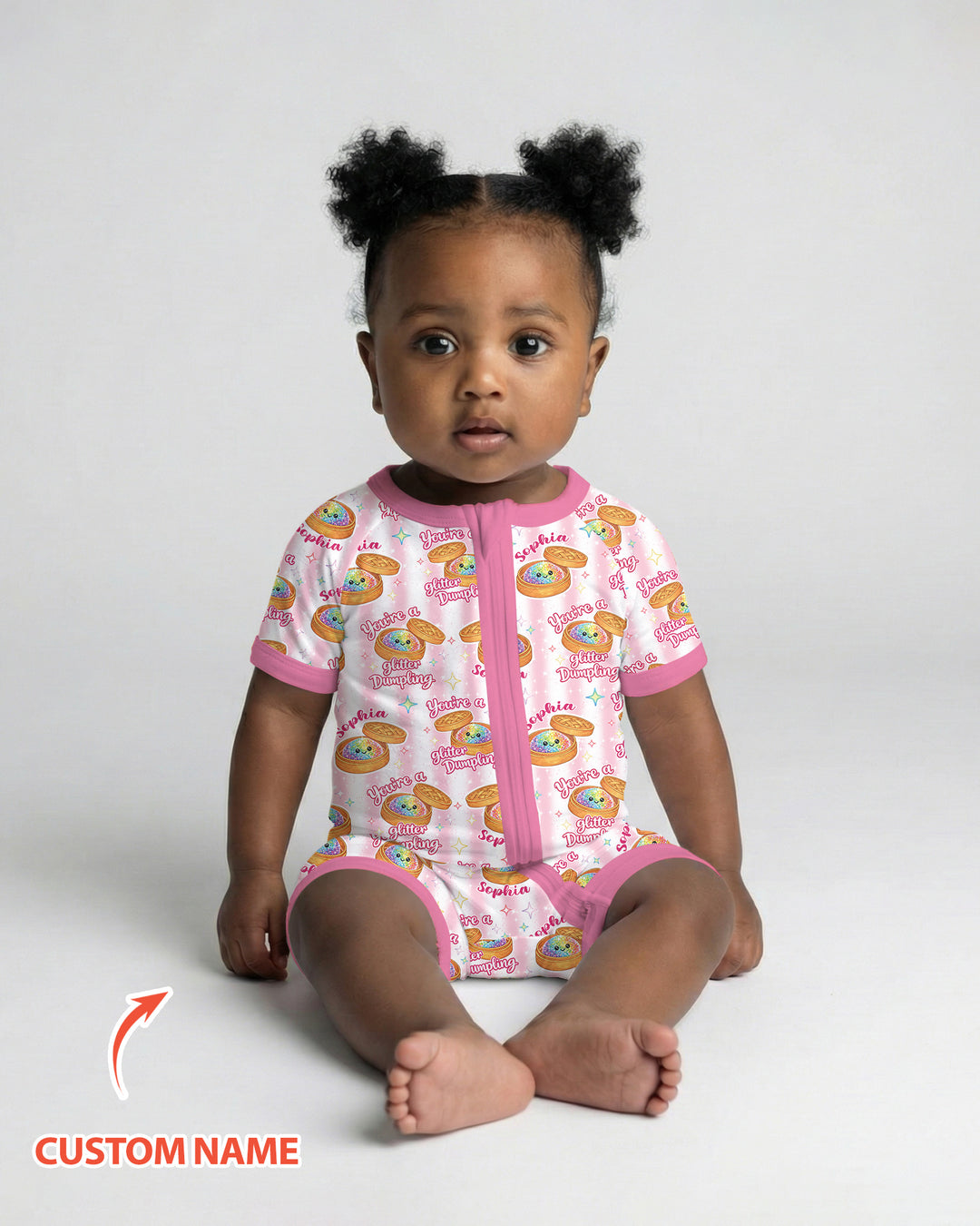 Personalized You're Glitter Dumpling Bamboo Shorty Zippy