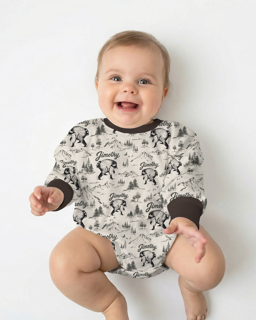 Vintage Jimothy Racoon Family Matching Bamboo Bubble Romper