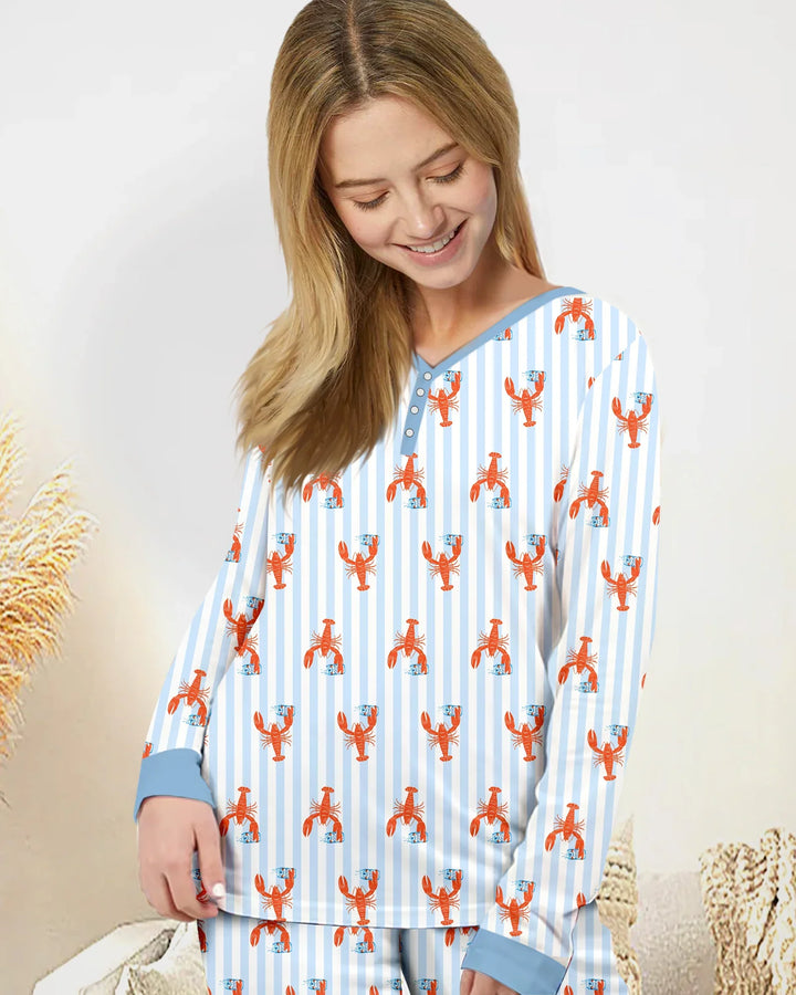 Crawfish Beer Season Bamboo Women Pajama Set