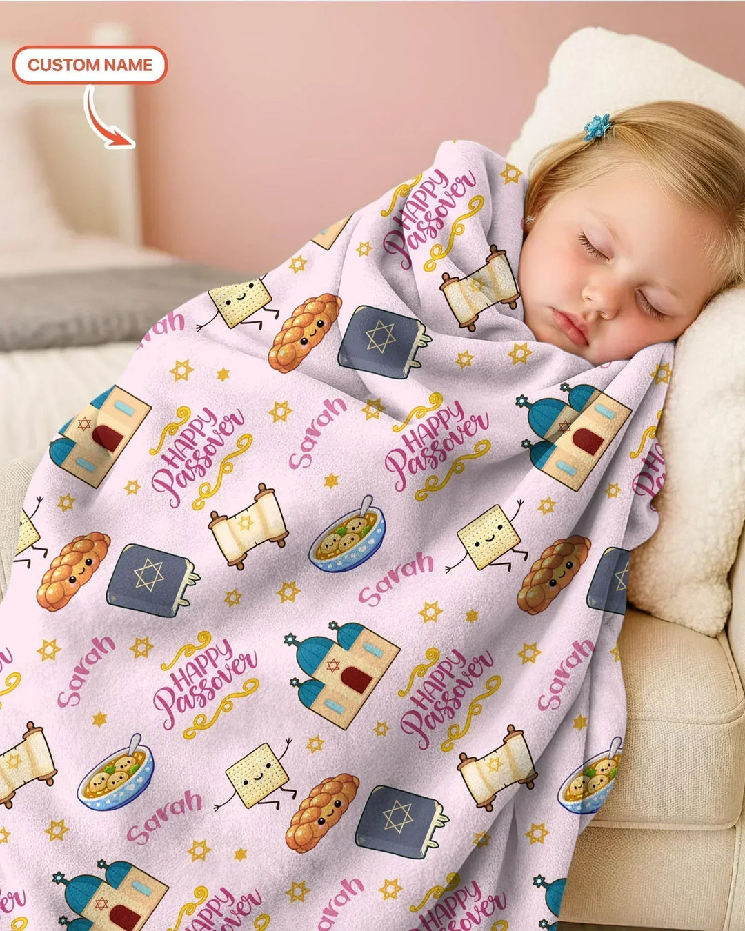 Custom name "Pesach Sameach" Bamboo Blanket