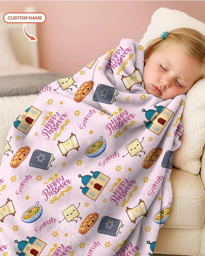 Custom name "Pesach Sameach" Bamboo Blanket