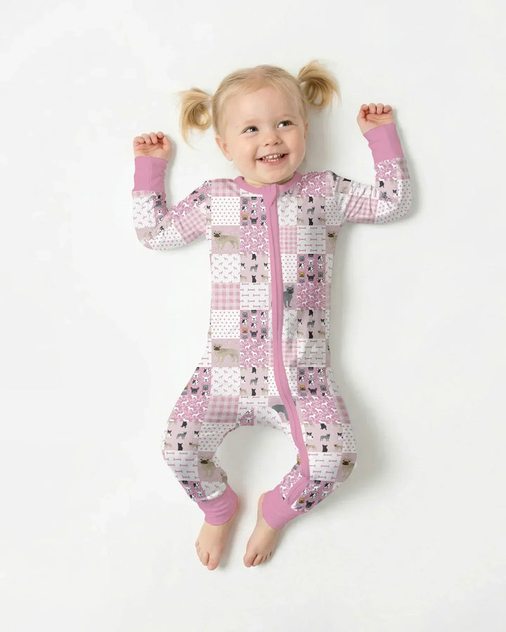 Frenchies Patchwork Family Matching Bamboo Convertible Zippy