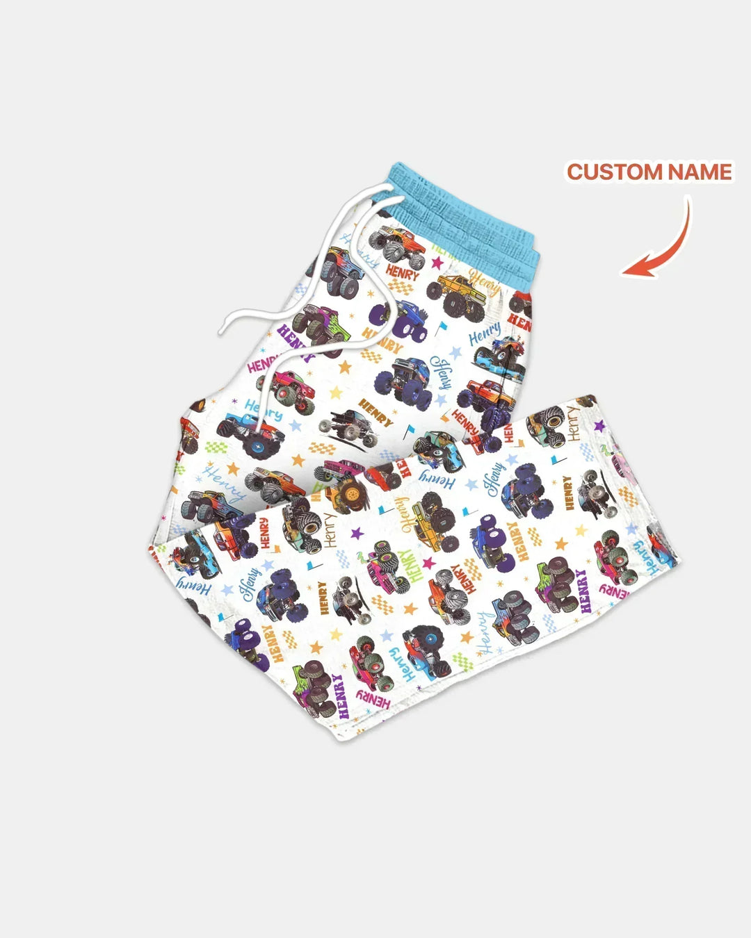 Monster Truck Custom Name Bamboo Men's Pajama Set