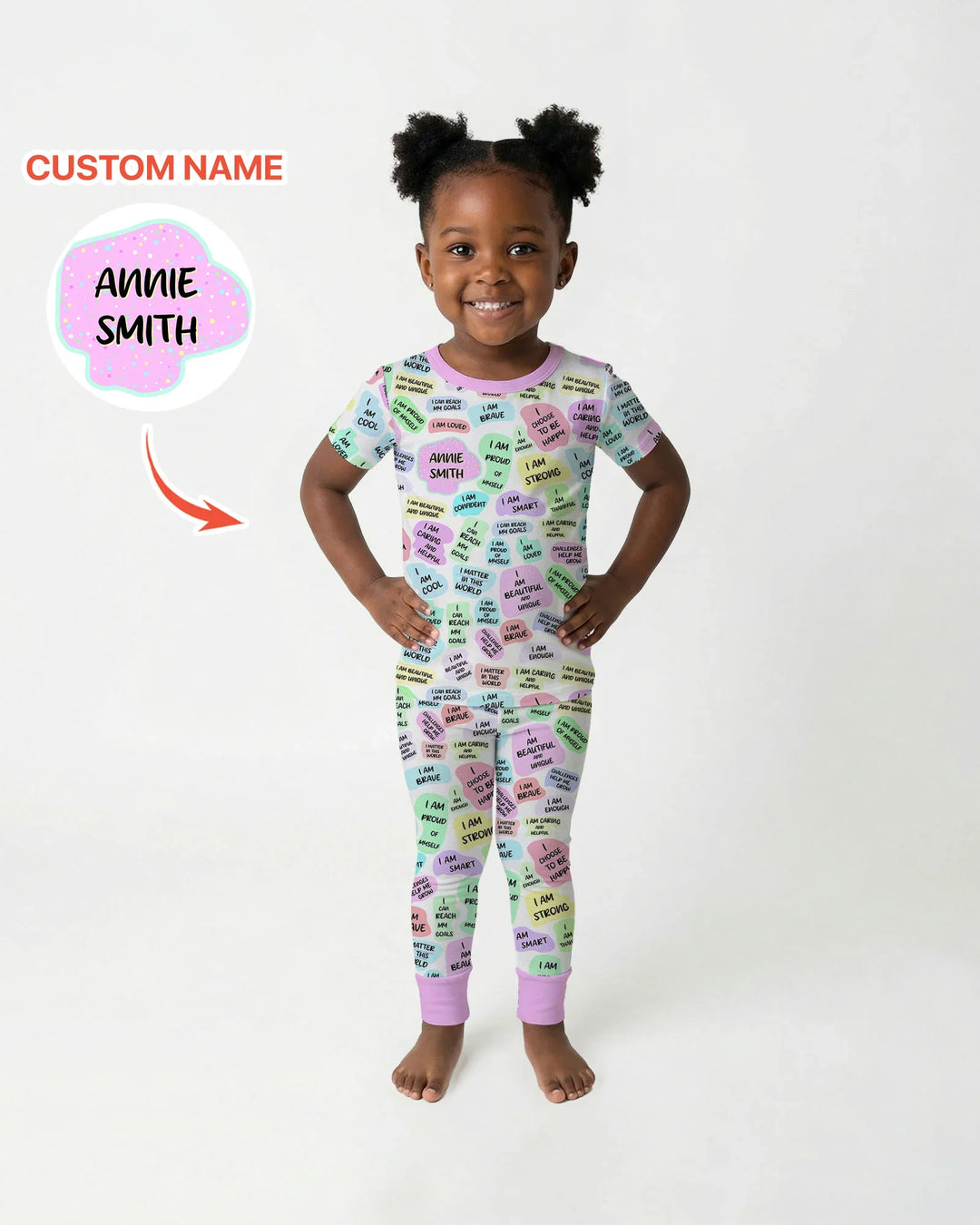 Mom & Baby Daily Affirmation Bamboo Two Piece Short Sleeve Pajama Set
