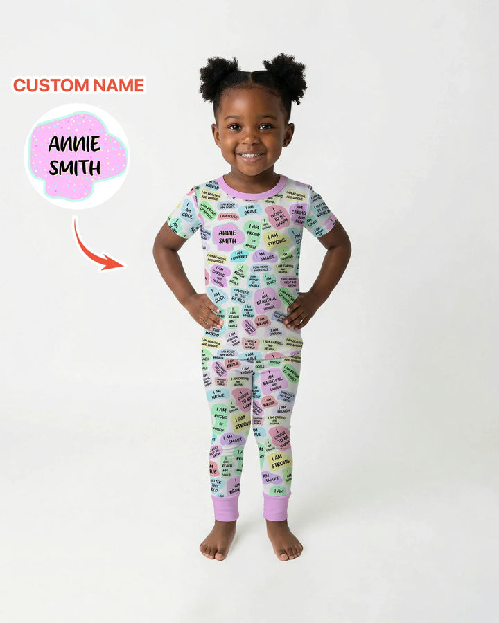 Mom & Baby Daily Affirmation Bamboo Two Piece Short Sleeve Pajama Set