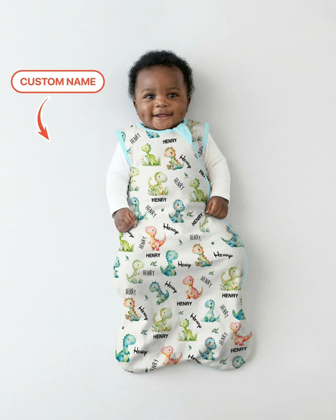 Dinosaur Custom Name Bamboo Sleep Bag