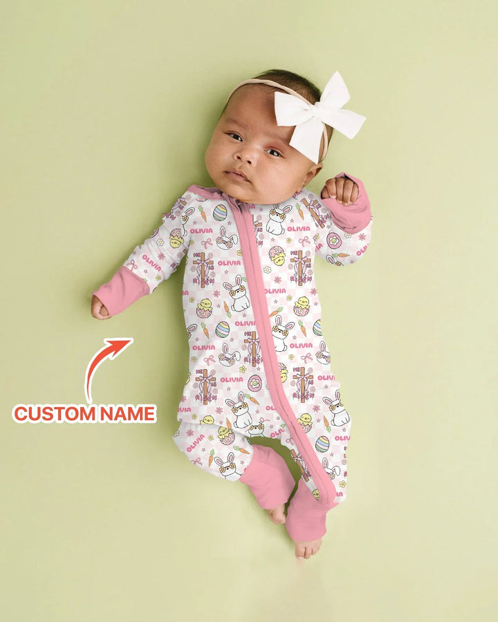 Custom Name Retro Easter Bamboo Convertible Zippy