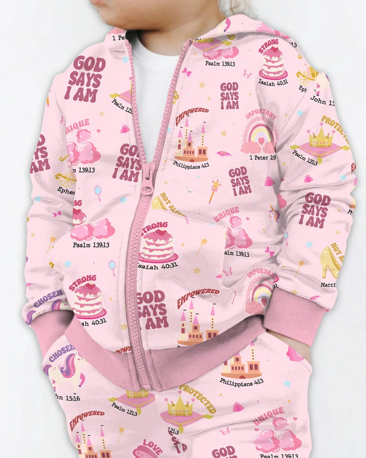 God Says I Am Girl Bamboo Zip Hoodie