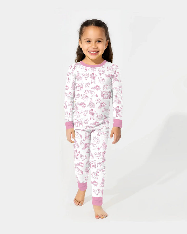 Psalm 23 Sketch Bamboo Two Piece Long Sleeve Pajama Set