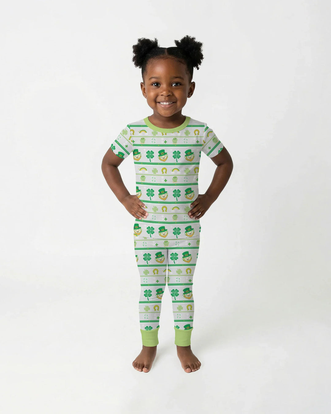 Happy Saint Patrick's Day Bamboo Two Piece Short Sleeve Pajama Set