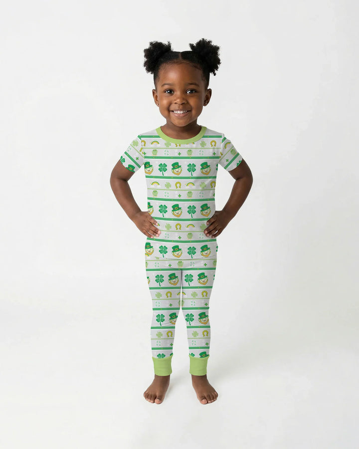 Happy Saint Patrick's Day Bamboo Two Piece Short Sleeve Pajama Set