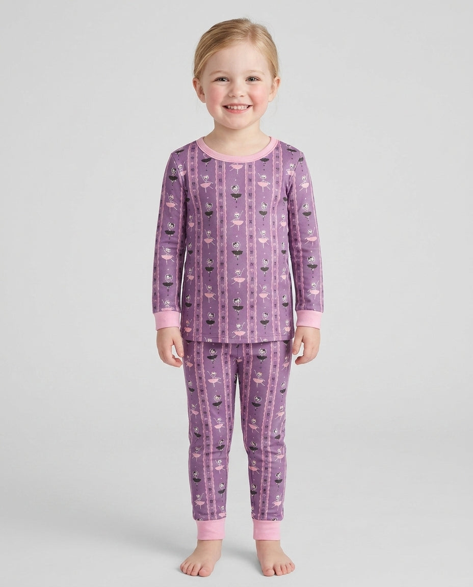 Spooky Ballerina Parade Bamboo Two Piece Long Sleeve Pajama Set