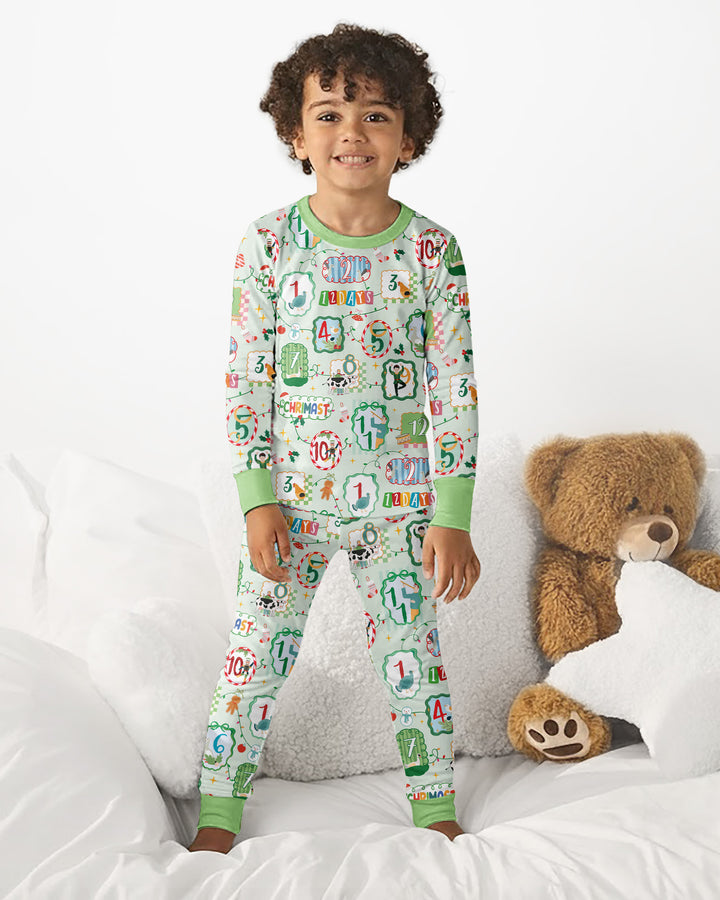 12 Christmas Prayers Bamboo Two Piece Long Sleeve Pajama Set
