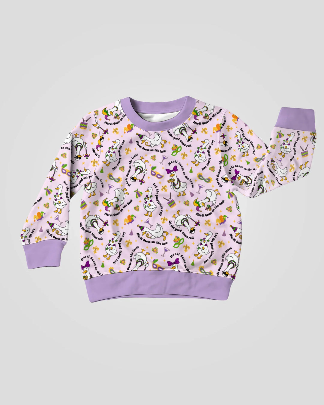 Mardi Gras Silly Goose Bamboo Crewneck Sweatshirt