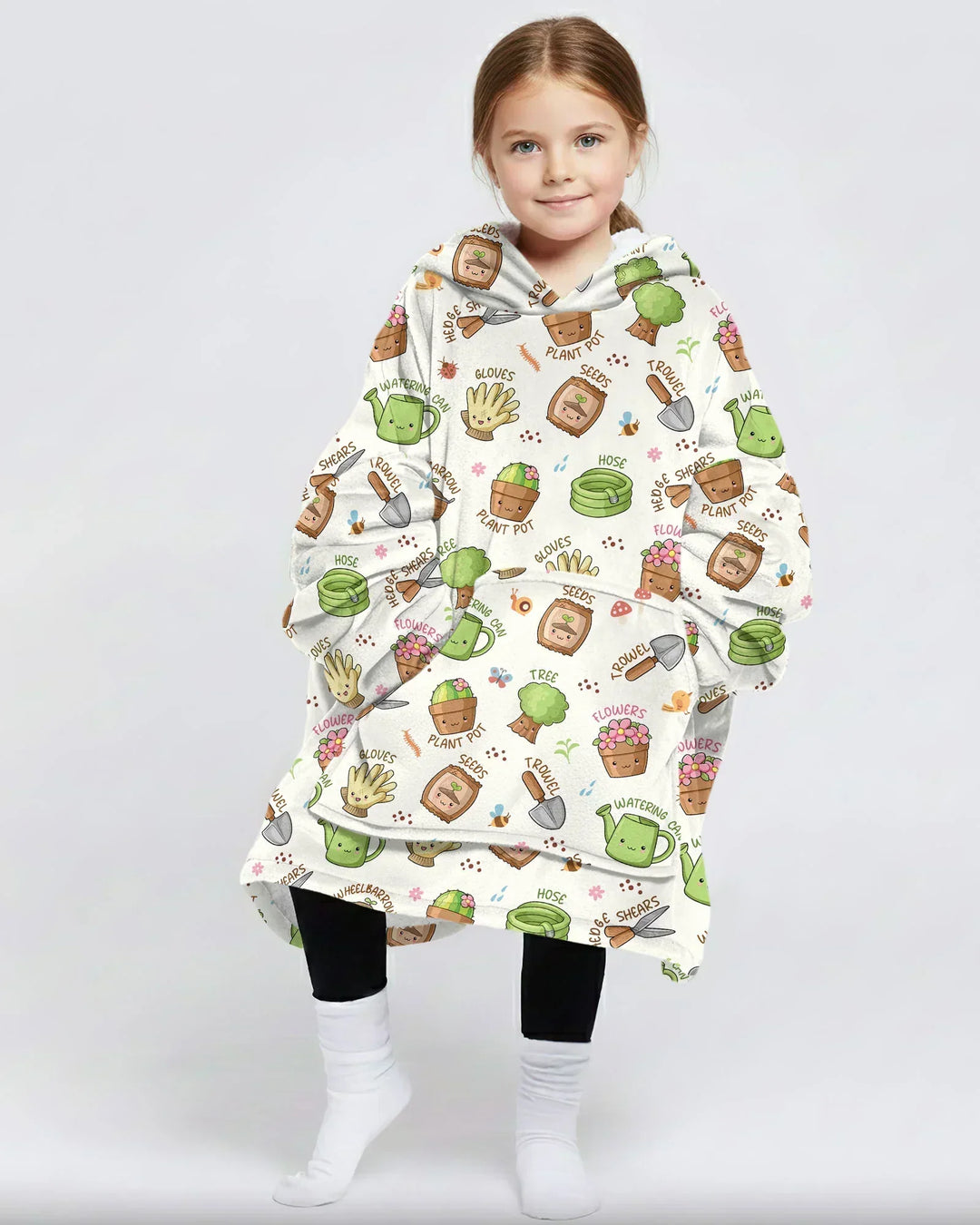 Kawaii Garden Crew Wearable Bamboo Blanket Hoodie