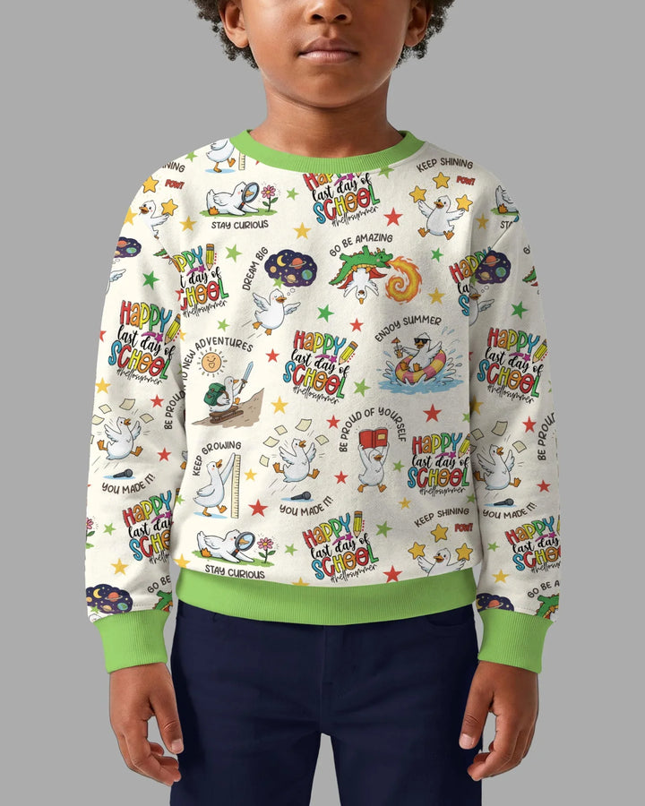 Silly Goose Happy Last Day of School Bamboo Crewneck Sweatshirt