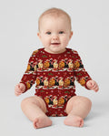 Farm Chicken Christmas Bamboo Bodysuit