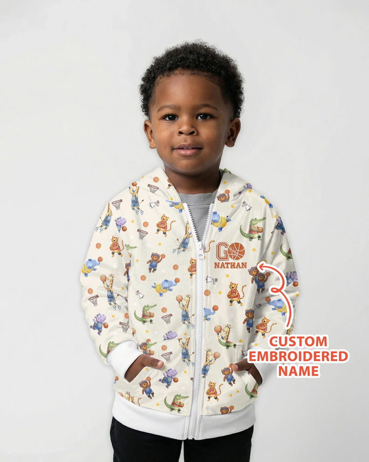 Custom Name Embroidered Wild Hoops Showdown Bamboo Zip Hoodie