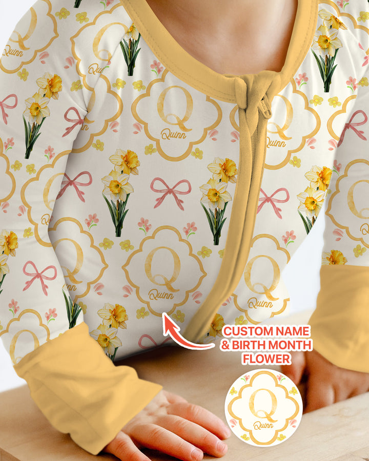Personalized Birth Flower Mommy And Me Matching Bamboo Convertible Zippy