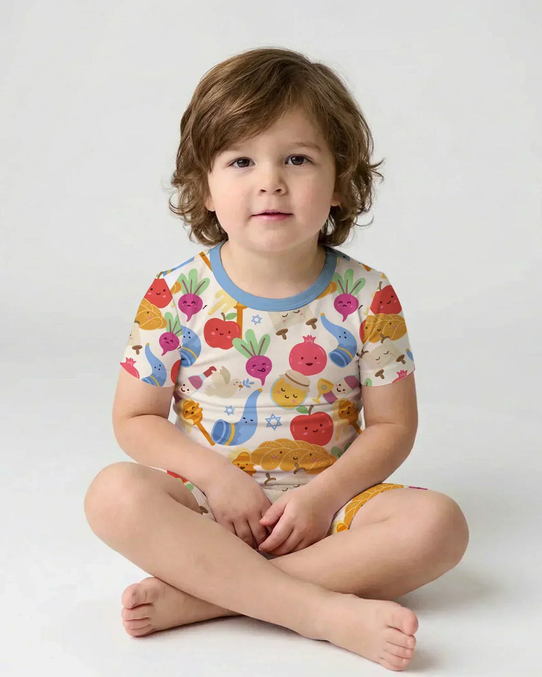 Shana Tova Rosh Hashanah Bamboo Two Piece Short Sleeve Shorts Pajama Set