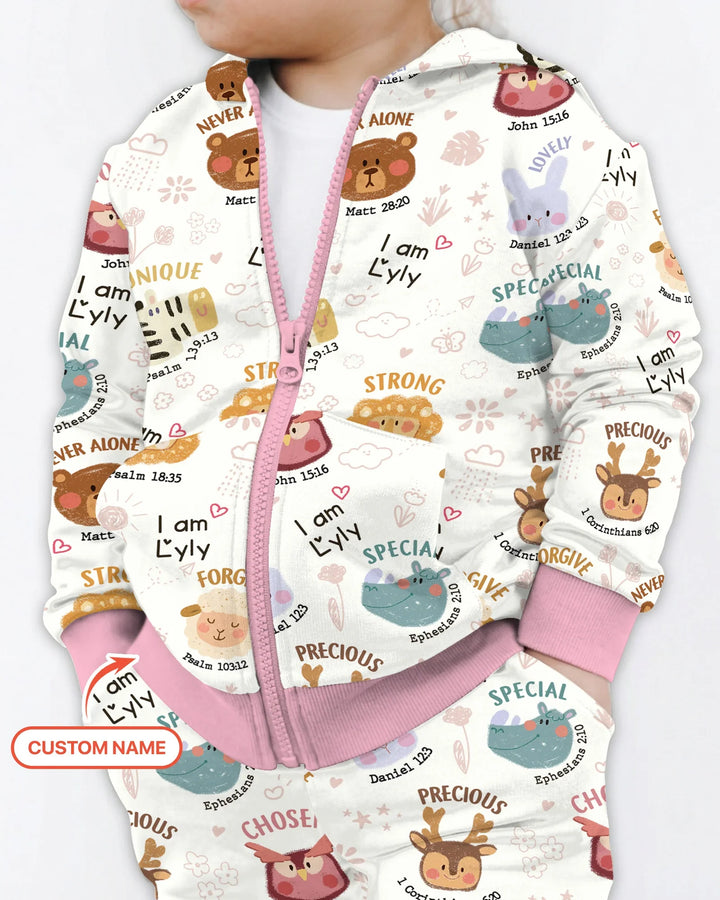 God’s Little Zoo Custom Name Bamboo Zip Hoodie