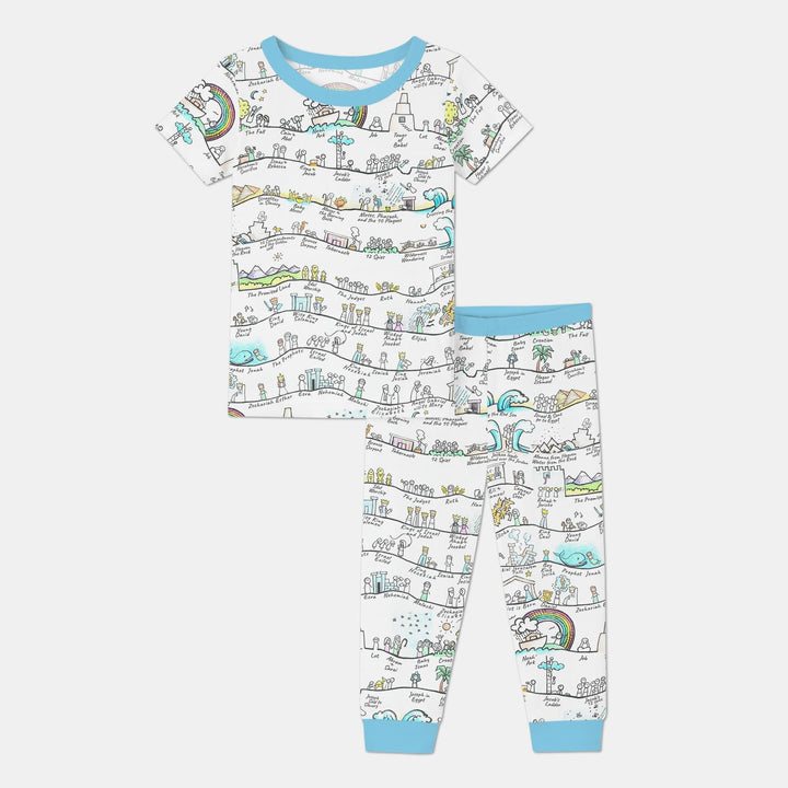 Bible Story Journey Family Matching Bamboo Two Piece Short Sleeve Pajama Set