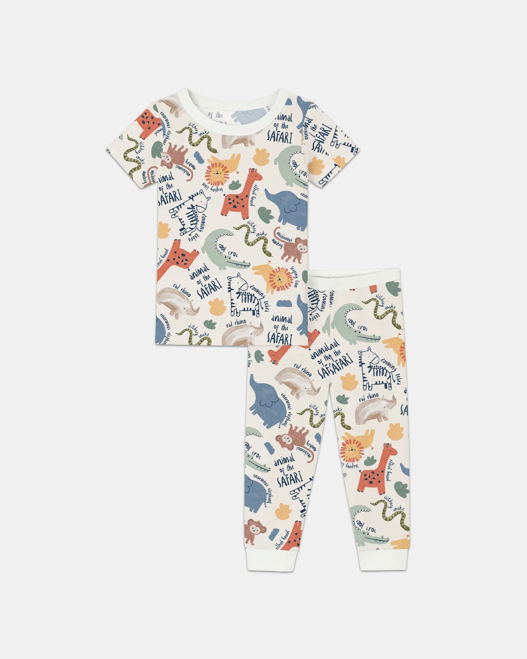 Funny African Animals Bamboo Two Piece Short Sleeve Pajama Set