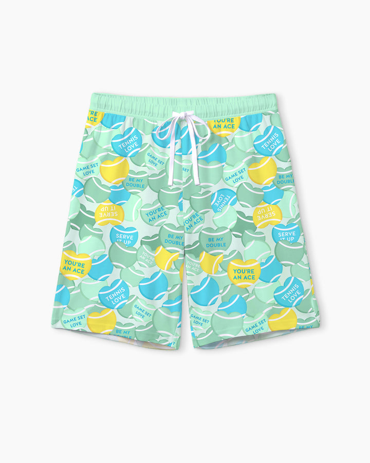 Tennis Candy Family Matching Bamboo Men Short Sleeve Short Pajama Set