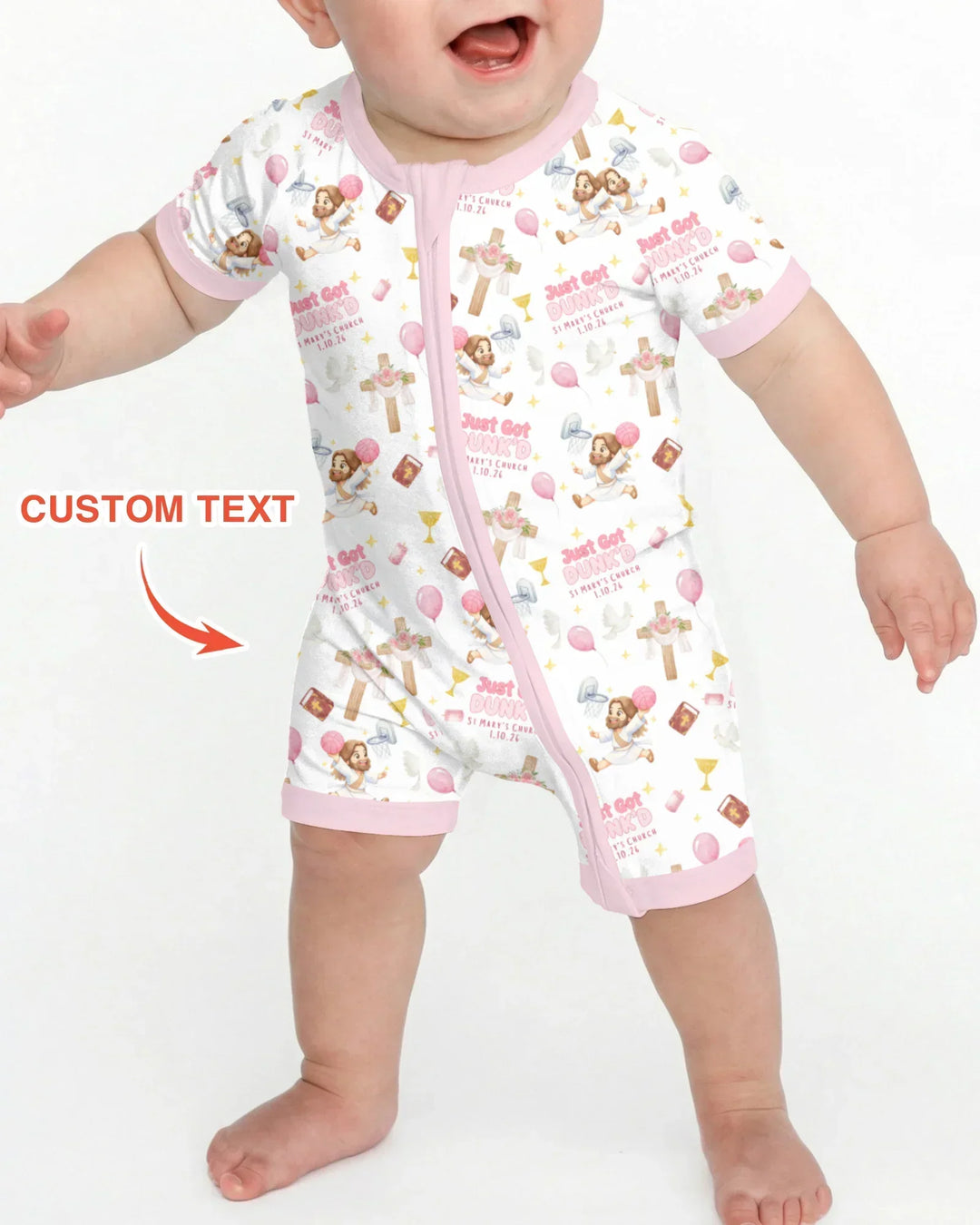 Custom Name Baptism Just Got Dunk'd Bamboo Shorty Zippy