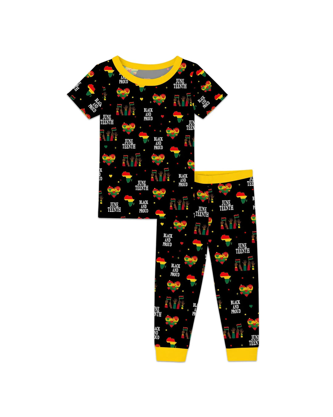 Juneteenth Black and Proud Bamboo Two Piece Short Sleeve Pajama Set