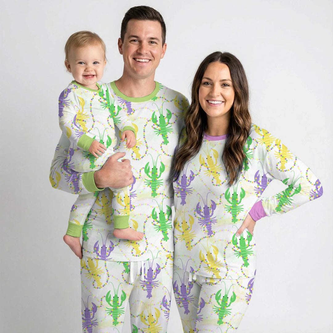 Mardi Gras Crawfish Family Matching Bamboo Women Pajama Set