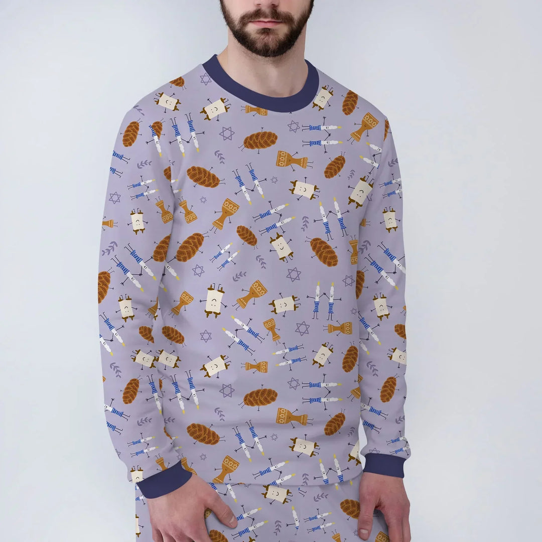 Shabbat Shalom Family Matching Bamboo Men's Pajama Set