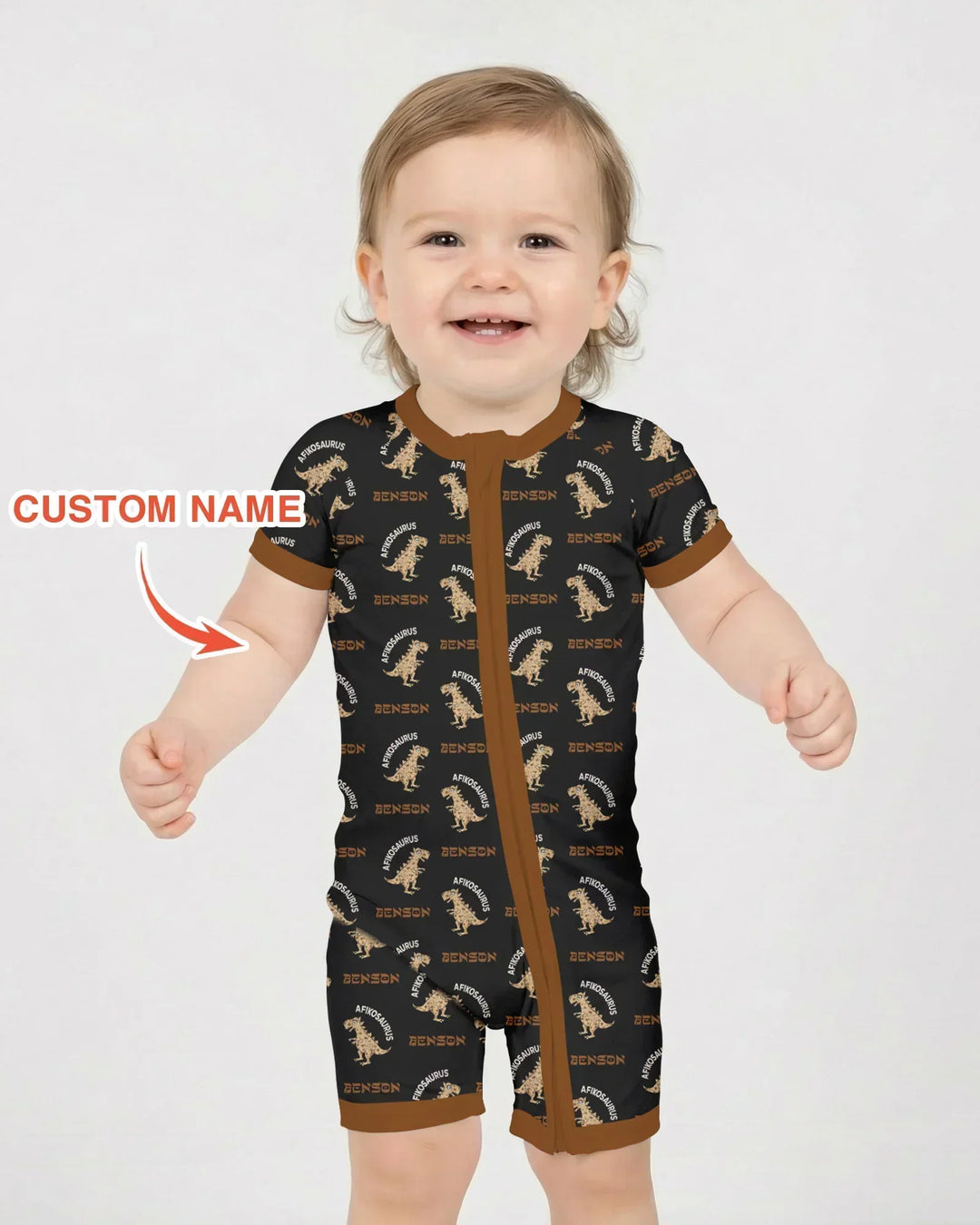 Custom Name Afikosaurus Bamboo Shorty Zippy